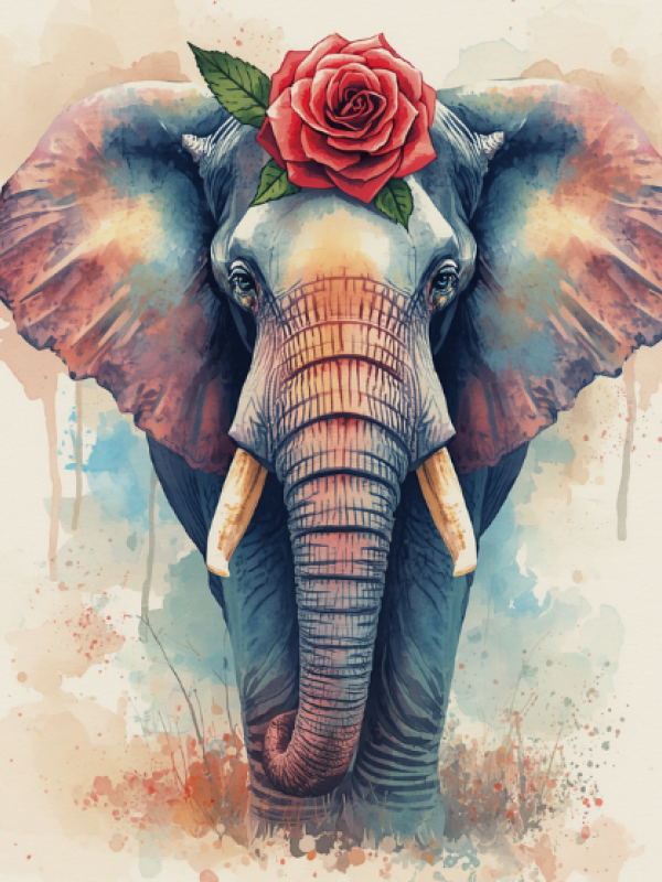 Elephant with rose avatar